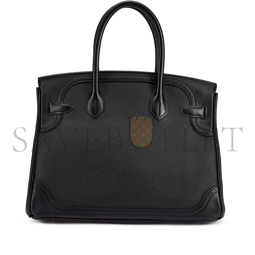 H**mes birkin 30 swift and togo lace series black bag gold buckle h082653ck62 (30*22*15cm)